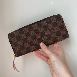 Louis Vuitton Damier Ebene Clémence Wallet in Rose Ballerine N41626 / LV